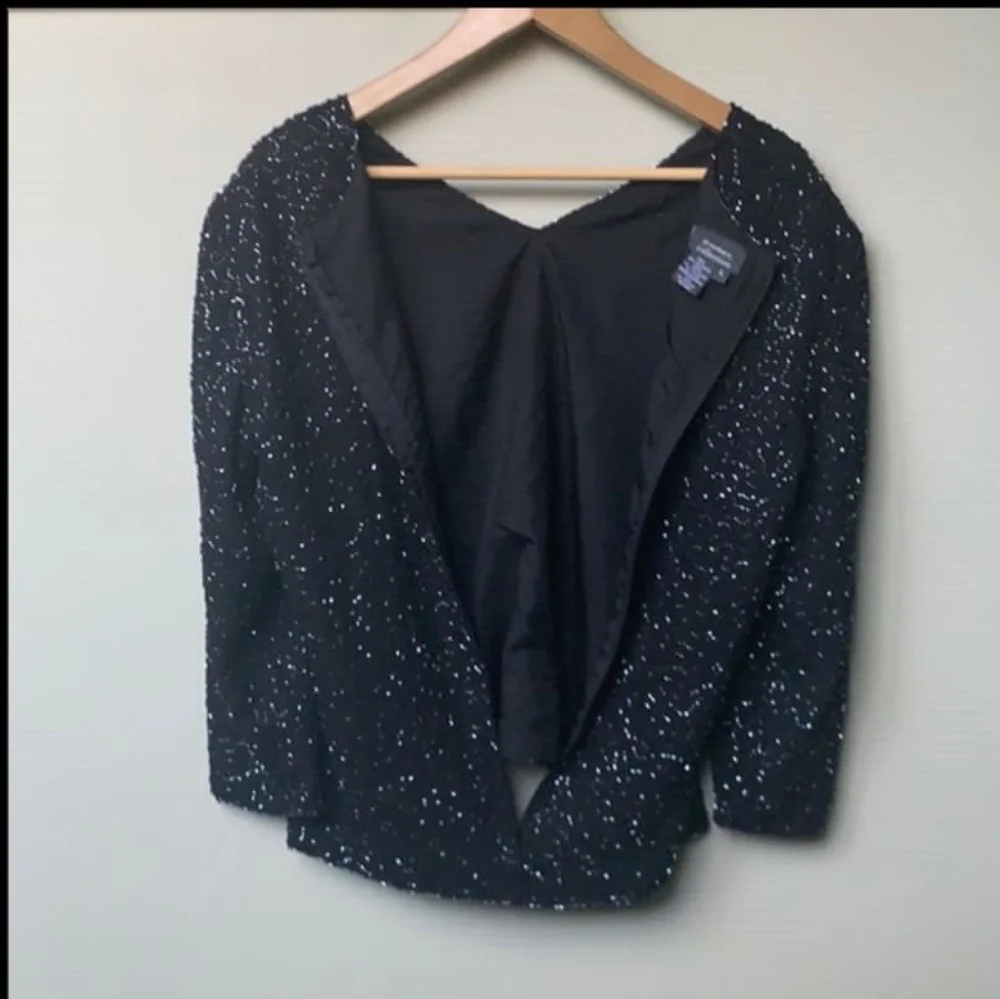 Dressbarn Collection Beaded Top Long sleeve Beautiful black - Picture 3 of 8